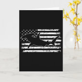 ハンマーヘッドシャーク アメリカ国旗 独立記念日 カード (黄色い花)