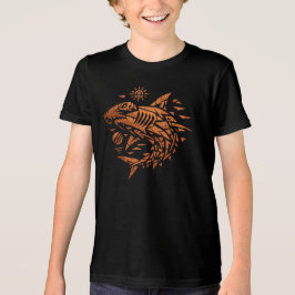 ハンマーヘッドシャーク キッズ - 海の生き物グラフィック トライブレンドTシャツ