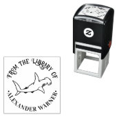 ハンマーヘッドシャーク 海洋テーマ 丸型 図書館 本 セルフインキングスタンプ (インサイチュ)