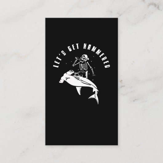 ハンマーヘッド・シャーク・パーティーおもしろい・ビール飲用ユーモア 名刺 (正面)