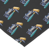 ハンマーマレット蟹の手描きブルーカニ ショートテーブルランナー (コーナー)