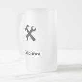 ハンマーレンチオールドスクールブラック フロストグラスビールジョッキ (正面左)