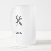 ハンマーレンチマンアップブラック フロストグラスビールジョッキ (正面左)