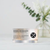 ハンマーレンチロゴ | メタリック背景 名刺 (スタンド正面)