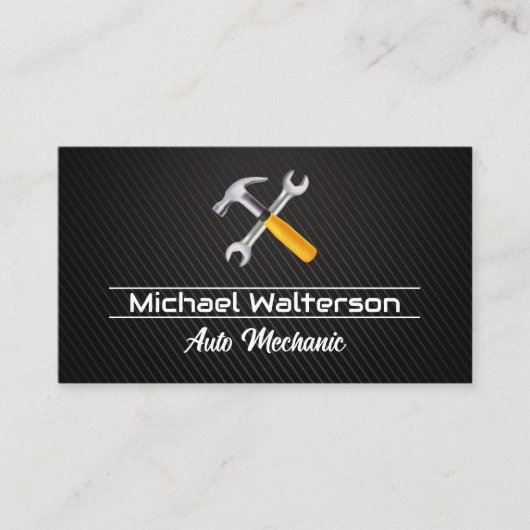 ハンマーレンチロゴ |炭素繊維 名刺 (正面)