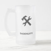 ハンマーレンチ創意工夫ブラック フロストグラスビールジョッキ (左)