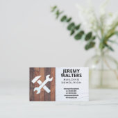 ハンマーレンチ工具 | 大工建築 名刺 (スタンド正面)