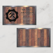 ハンマーレンチ建築 | 木製板 名刺 (正面/裏面)