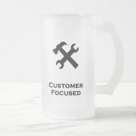 ハンマーレンチ顧客重視ブラック フロストグラスビールジョッキ