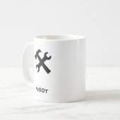 ハンマーレンチw00tブラック コーヒーマグカップ (正面左)