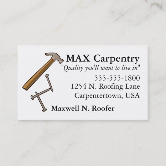 ハンマー及びネイルの名刺 名刺 (正面)