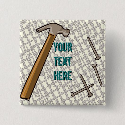 ハンマー及びネイルボタン 缶バッジ (正面)