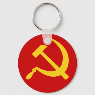ハンマー及び鎌の(黄色い) keychain キーホルダー