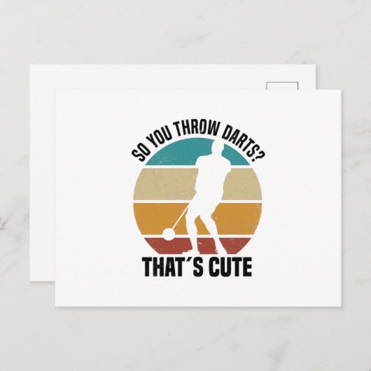 ハンマー投げことわざ |ヘビーアスレチックスギフトアイディア ポストカード (正面/裏面)