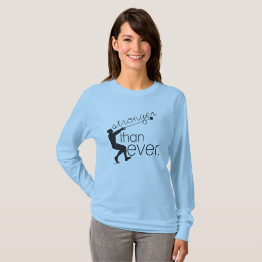 ハンマー投げの選手のスポーツの長袖のワイシャツ Tシャツ (正面フル)