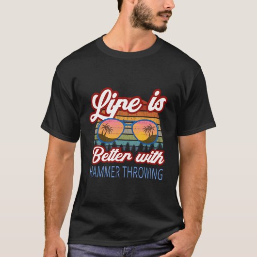 ハンマー投げ機「人生はハンマー投げで良い Tシャツ (正面)