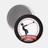 ハンマー投げ白黒赤名磁石 マグネット (正面/裏面)