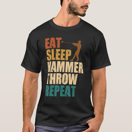 ハンマー投げ 投げる 投げ手 トラック フィールド 陸上競技 Tシャツ (正面)