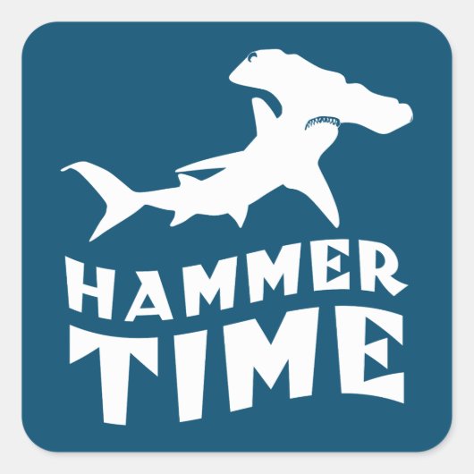 ハンマー時間 | Hammerhead Shark愛好家のためのデザイン スクエアシール (正面)