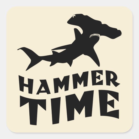 ハンマー時間 | Hammerhead Shark愛好家のためのデザイン スクエアシール (正面)