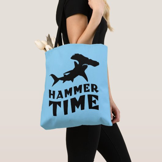 ハンマー時間 | Hammerhead Shark愛好家のためのデザイン トートバッグ (クローズアップ)