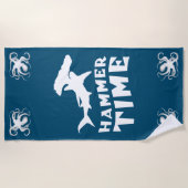ハンマー時間 | Hammerhead Shark愛好家のためのデザイン ビーチタオル (正面)
