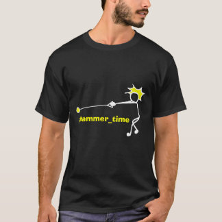 ハンマー時間T型スロワーブラックイエローメンズ Tシャツ