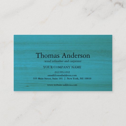 ハンマー木製大工建築 名刺 (裏面)