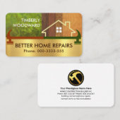 ハンマー縁ど木材ホーム風景 名刺 (正面/裏面)