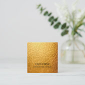 ハンマー金ゴールドスタイリッシュ黒独占的写真 スクエア名刺 (スタンド正面)