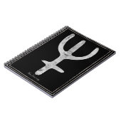 ハンマー銀の様式化された惑星ネプチューン記号 ノートブック (左側)