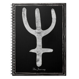 ハンマー銀の様式化された惑星ネプチューン記号 ノートブック