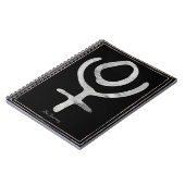 ハンマー銀スタイルの冥王星のシンボル ノートブック (左側)