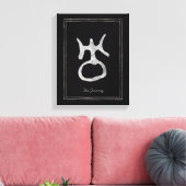 ハンマー銀スタイルの天王星の惑星シンボル キャンバスプリント (インサイチュ (リビング))