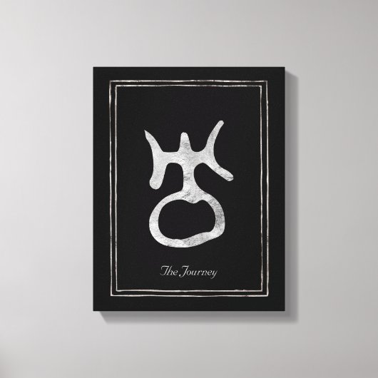 ハンマー銀スタイルの天王星の惑星シンボル キャンバスプリント (正面)