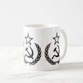 ハンマー鎌星記号アイコン革はっきりした新性 コーヒーマグカップ (正面右)