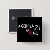 ハンマー·シクル·アジェンダ21は悪だ 缶バッジ (正面&裏面)