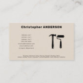 ハンマー&ロ絵を描ーラ – ホーム修理サービス 名刺 (裏面)