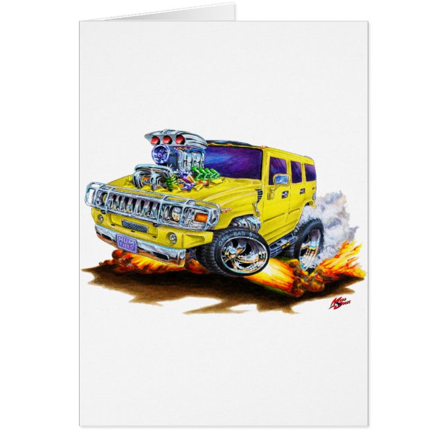 ハンマーH2の黄色いトラック (正面)