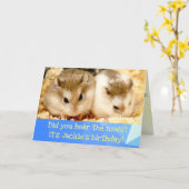 ハンミヴィル – カワイトハムスターハッピーバースデー カード (黄色い花)