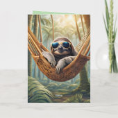 ハンモおもしろいックにサングラスを置いたスロッカスタムト カード (裏面)