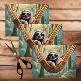 ハンモおもしろいックにサングラスを置いて怠け 薄葉紙