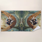 ハンモおもしろいック、個人的なサングラスを持ったスロッス ビーチタオル (正面)