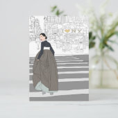 ハンモダンボク女性グリーティングカード サンキューカード (スタンド正面)