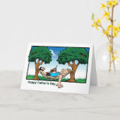 ハンモックおもしろいマンガの父親の日札のパパ カード (黄色い花)