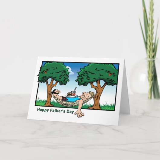 ハンモックおもしろいマンガの父親の日札のパパ カード (正面)