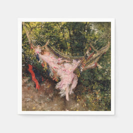 ハンモックで休む女性(byジョバンニ・ボルディーニ) スタンダードカクテルナプキン