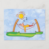 ハンモックで眠っている漫画の男 ポストカード (正面)