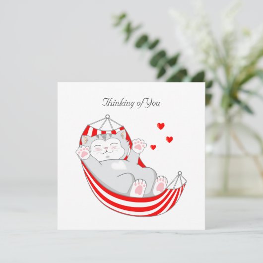 ハンモックにハートのキティキャットを思い出して カード (スタンド正面)