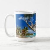 ハンモックのカリブのな猫の15ozマグのコーデュロイ コーヒーマグカップ (左)